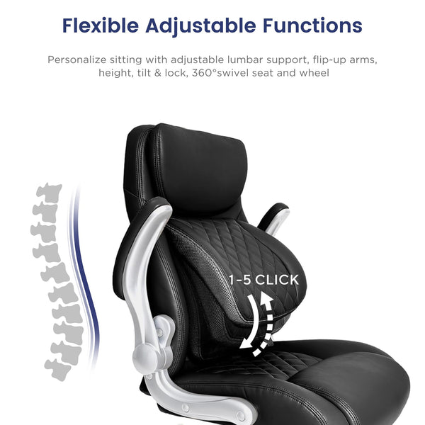 Ergonomic High-Back Leather Office Chair
