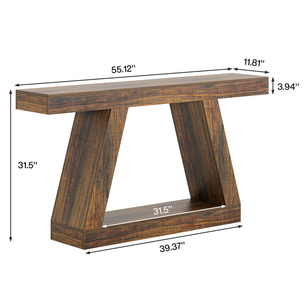 55-Inch Farmhouse Console Table with Storage