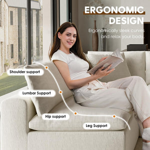 Modular Sectional Sofa Bed with Deep Seats – Chenille Cloud Couch