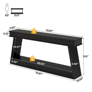 70.9" Farmhouse Console Table with 2-Tier Storage