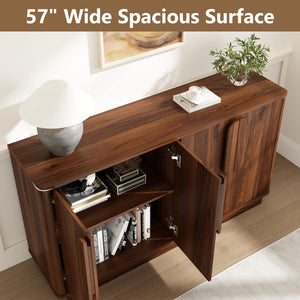 57-Inch Sideboard Buffet Cabinet with Adjustable Shelves