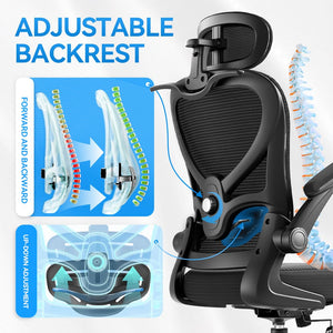 Ergonomic Mesh Office Chair with Headrest & Adjustable Lumbar Support