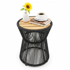 Outdoor Round Woven Side Table