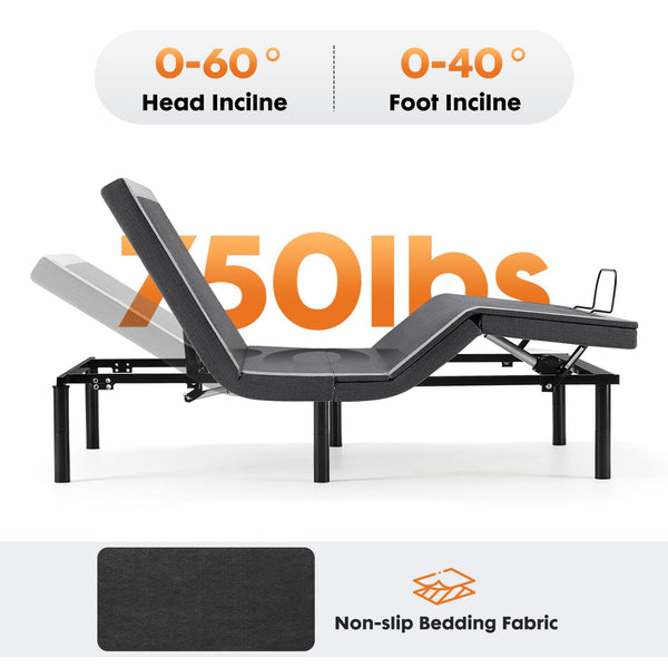 Full Adjustable Bed Frame with Wireless Remote and USB Ports