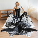 Genuine Cowhide Area Rug 6x7 ft – Natural Leather Floor Rug