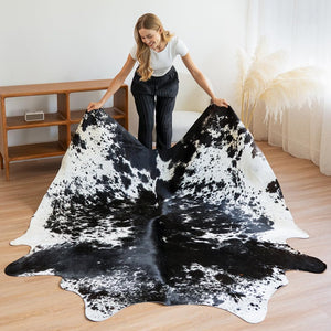 Genuine Cowhide Area Rug 6x7 ft – Natural Leather Floor Rug