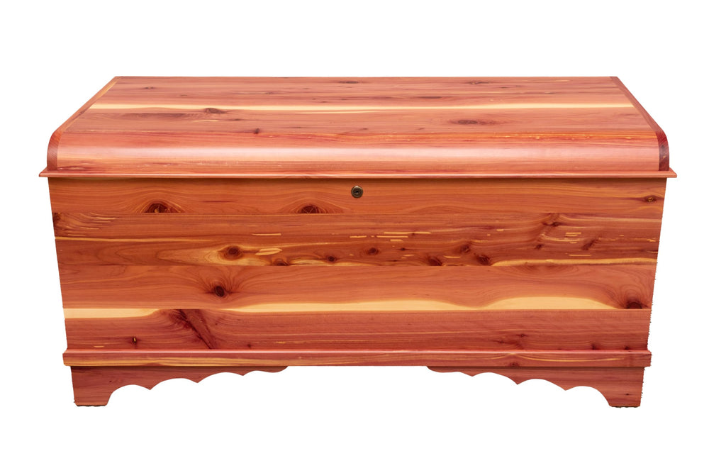 Amish Cedar Hope Chest with Waterfall Top & Storage Tray