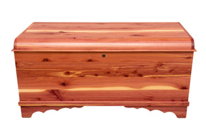Amish Cedar Hope Chest with Waterfall Top & Storage Tray