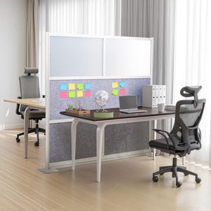 Freestanding Office Privacy Partition with Frosted Windows