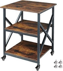 3-Tier Rolling Printer Stand with Adjustable Shelf