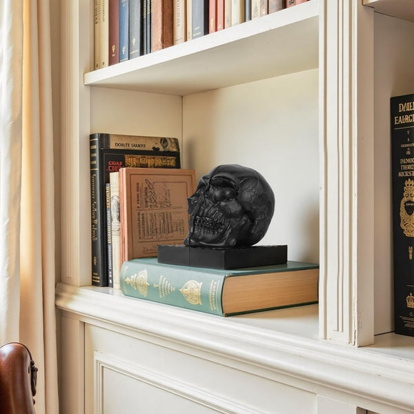 Gothic Skull Bookends – Antique Resin Decorative Book Support