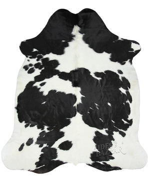 Black & White Cowhide Area Rug – Genuine Leather Hair-On Hide