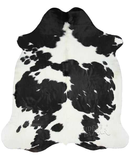 Black & White Cowhide Area Rug – Genuine Leather Hair-On Hide