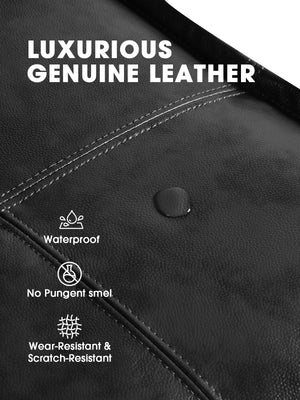 Genuine Leather Pouf Ottoman Footstool