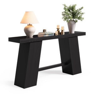Narrow Console Table – Black MDF with A-Frame Legs, 70.87"