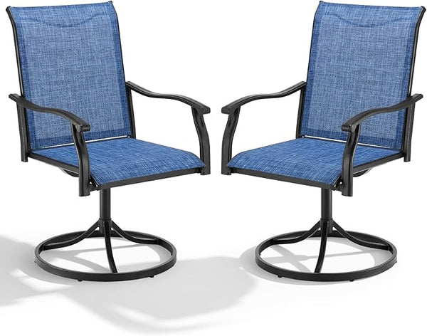 Outdoor Swivel Patio Dining Chair with 360° Rotation & Rocking – Set of 2