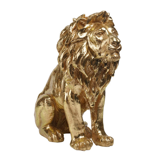Gold Lion Head Statue – Large Resin Sculpture for Home Decor