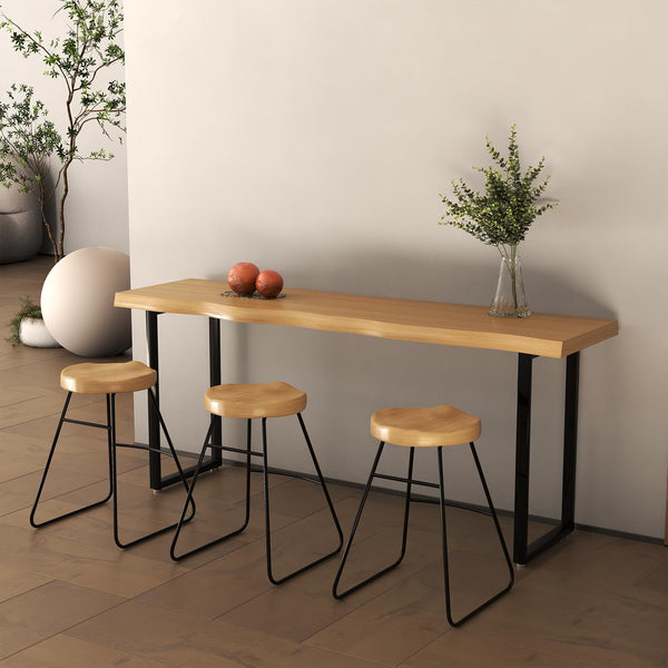 47–55 Inch Industrial Bar Table with Metal Frame & Adjustable Feet