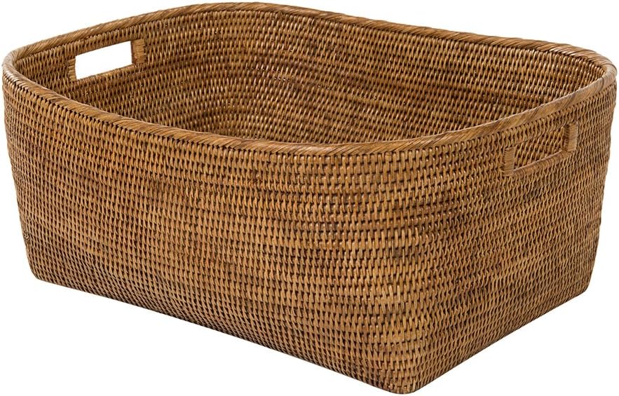 Rattan Storage Basket with Handles – Large