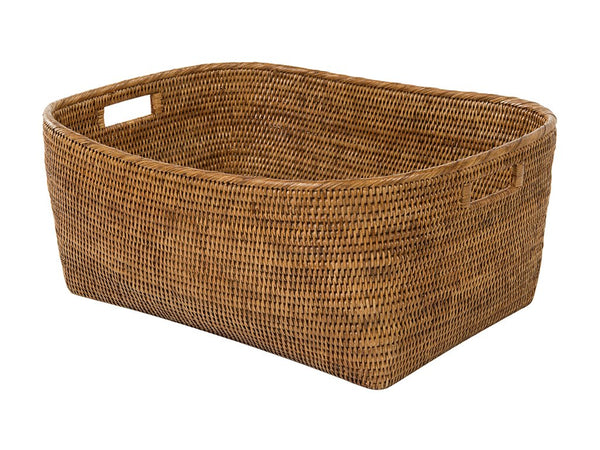 Rattan Storage Basket with Handles – Large