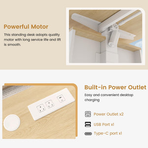 L-Shaped Electric Standing Desk with Storage & Privacy Panel