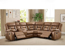 L-Shaped Faux Leather Reclining Sectional Sofa with Console & Storage