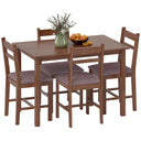 5-Piece Farmhouse Solid Wood Dining Table Set for 4