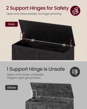 Farmhouse Storage Bench with 2 Fabric Drawers