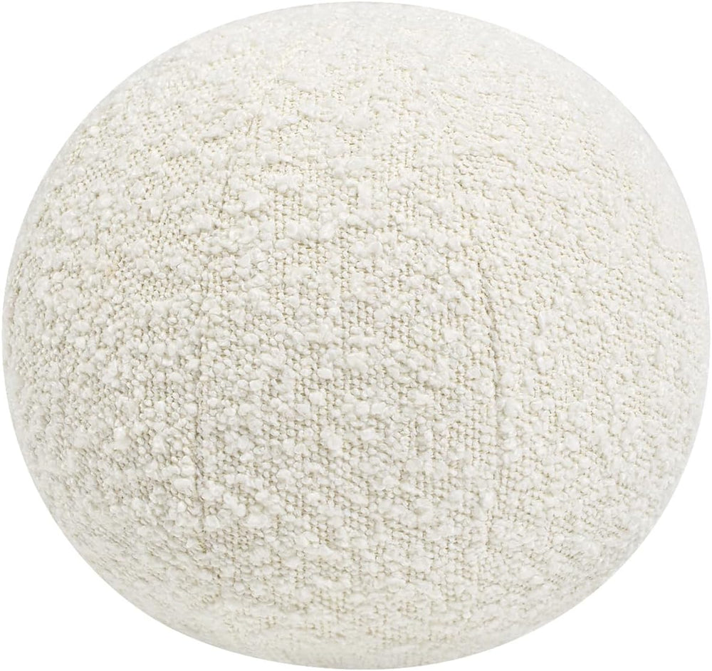 12" Round Sphere Boucle Accent Ball Throw Pillow