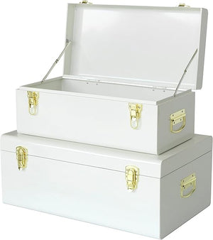 Metal Storage Trunk Set with Locking Clasps
