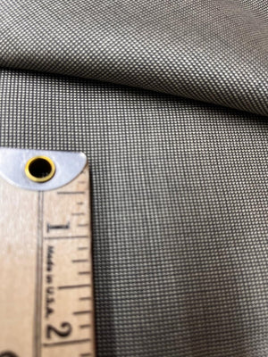 Merino Wool Suiting Fabric – Tan Khaki & Light Brown Micro Check