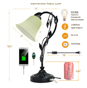 Dimmable Touch Table Lamp with USB Ports