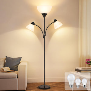 72" Dimmable Torchiere Floor Lamp with 2 Reading Lights
