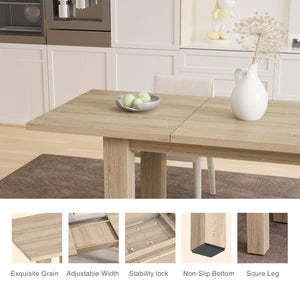 Extendable Dining Table for 6-10, Oak