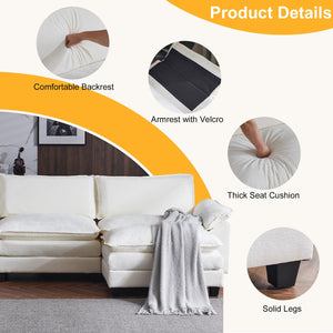 Modular Chenille Sectional Sofa with Ottoman