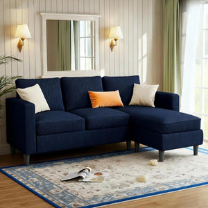 L-Shaped Sectional Sofa with Reversible Storage Ottoman