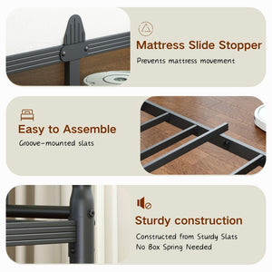 Twin Metal Daybed Frame with Steel Slats