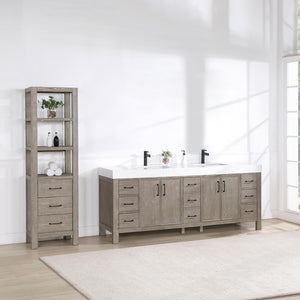 84" Free Standing Double Basin Vanity Set