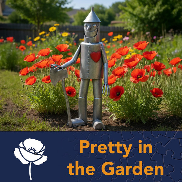 Tin Woodsman Metal Garden Statue – Whimsical Outdoor Yard Art
