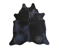 Black Cowhide Area Rug – 100% Genuine Leather, Extra Large