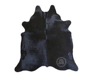 Black Cowhide Area Rug – 100% Genuine Leather, Extra Large