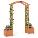 Wooden Garden Arbor with Planter Boxes & Climbing Trellis