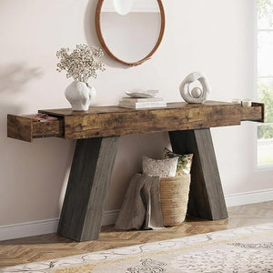 63-Inch Console Table with Storage Drawers