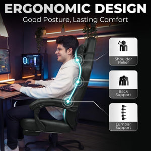 Big & Tall High-Back Gaming Chair with Footrest & Lumbar Support