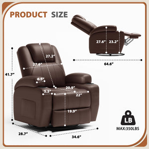 Swivel Rocker Recliner Chair with Vibration Massage
