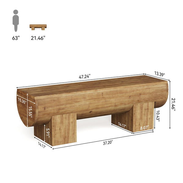 Farmhouse Solid Wood Entryway Bench