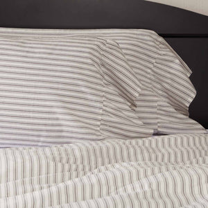 King Size Pillow Shams Set of 2 – Cotton Ticking Stripe Ruffle Pillow Covers