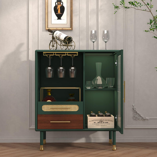Bar Cabinet with Wine Glass Rack & Stemware Storage
