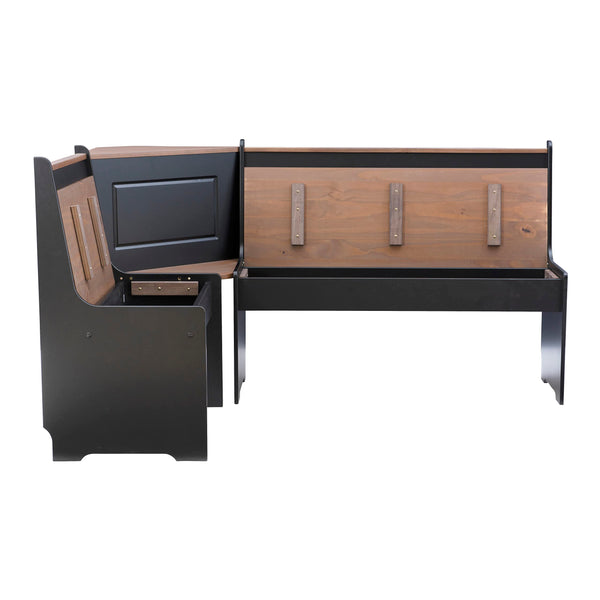 3-Piece Breakfast Nook Dining Set with Hidden Storage Benches