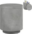 Round Concrete Finish Side Table with Adjustable Feet